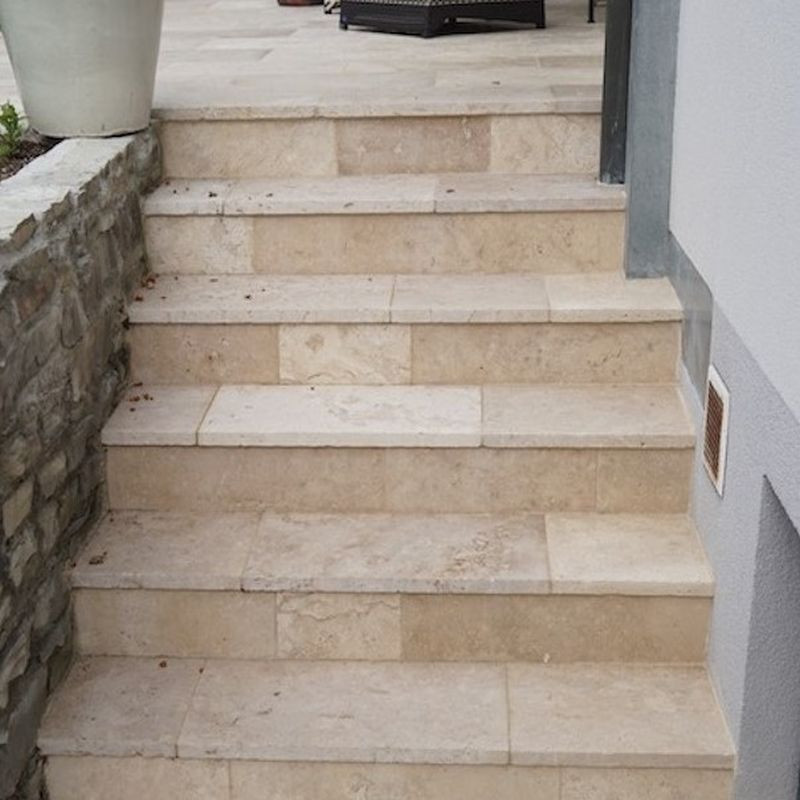 6 x 30 cm Granit Trittstufen Tiago gelb 200 cm lang