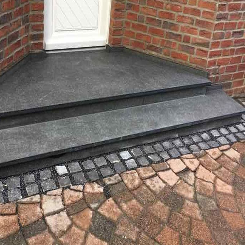 4 x 35 cm Granit Trittstufen Adrian Black schwarz