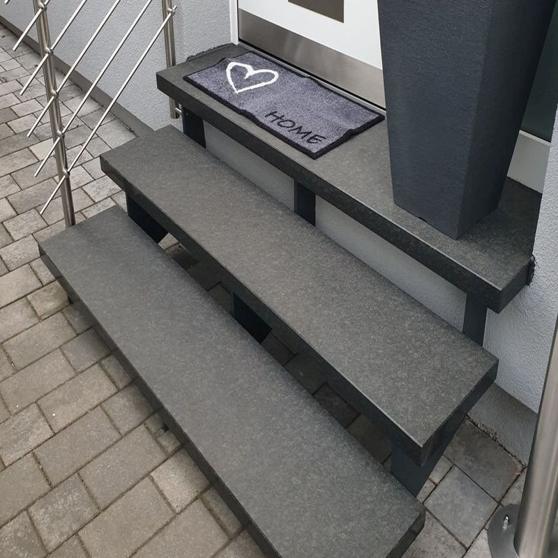 8 x 30 cm Granit Trittstufen Adrian Black schwarz