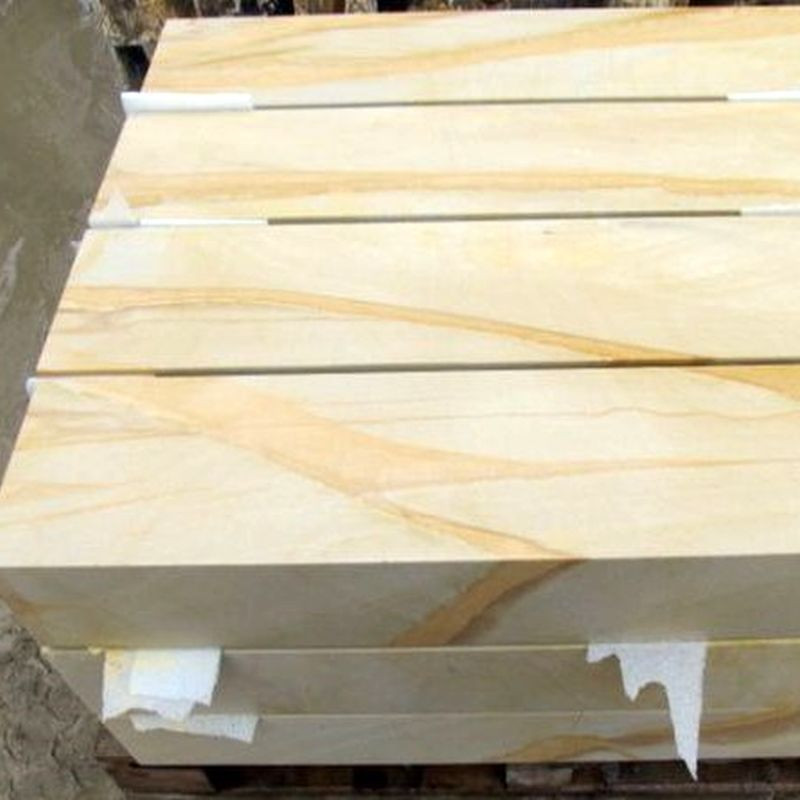 15 x 35 cm Sandstein Blockstufen Geltona gelb 100 cm lang