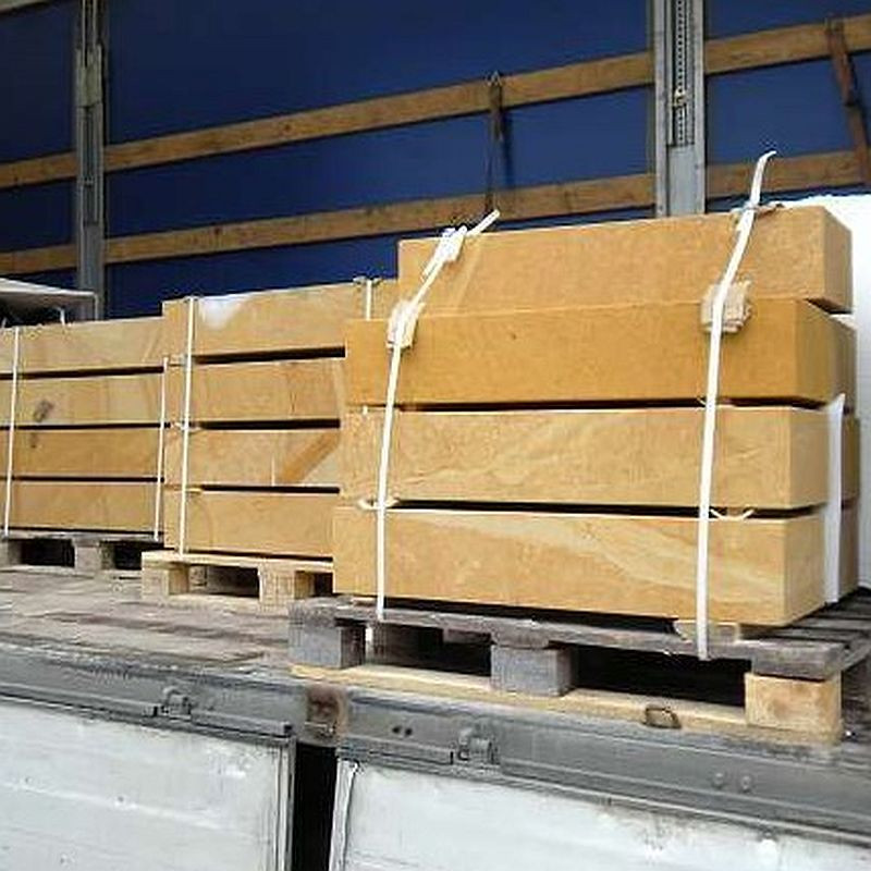 20 x 35 cm Sandstein Blockstufen Geltona gelb
