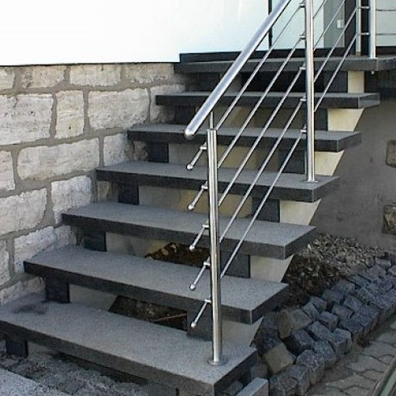6 x 40 cm Granit-Trittstufen Alvaro anthrazit 200 cm lang