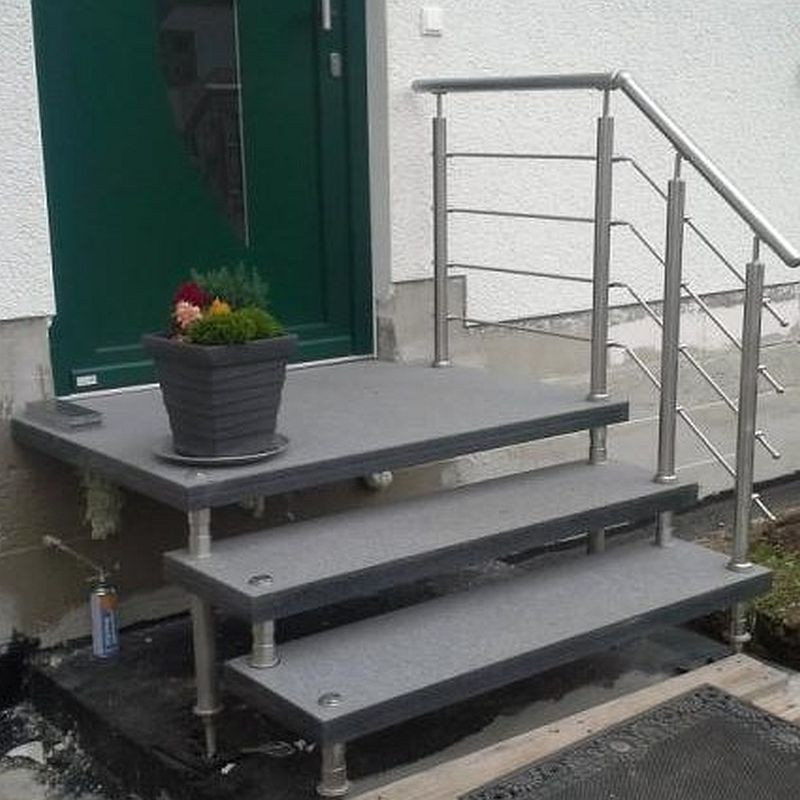 8 x 30 cm Granit Trittstufen Alvaro anthrazit 250 cm lang