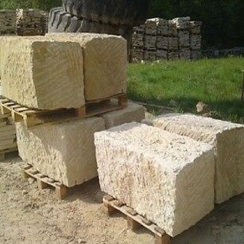 50 x 50 cm Sandstein Mauersteine Farin gelb-beige