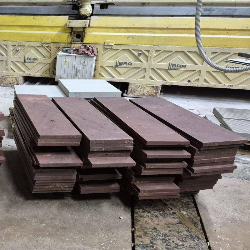 3 cm starke Sandstein Mauerabdeckplatten Mapula rot geschliffen C 120