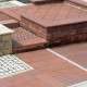 3 cm starke Sandstein Mauerabdeckplatten Mapula rot 31 cm breit