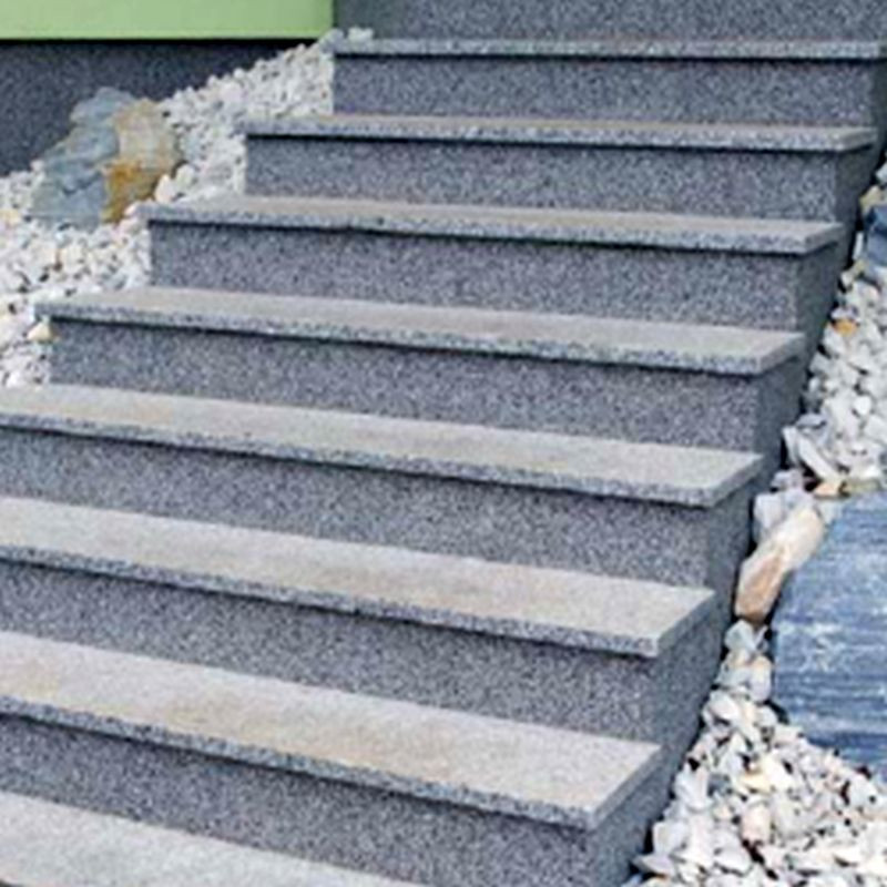 4 x 35 cm Granit Trittstufen Griys hellgrau 100 cm lang