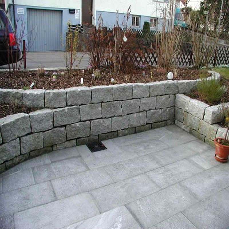 30 x 30 cm Granit Mauersteine Griys hellgrau