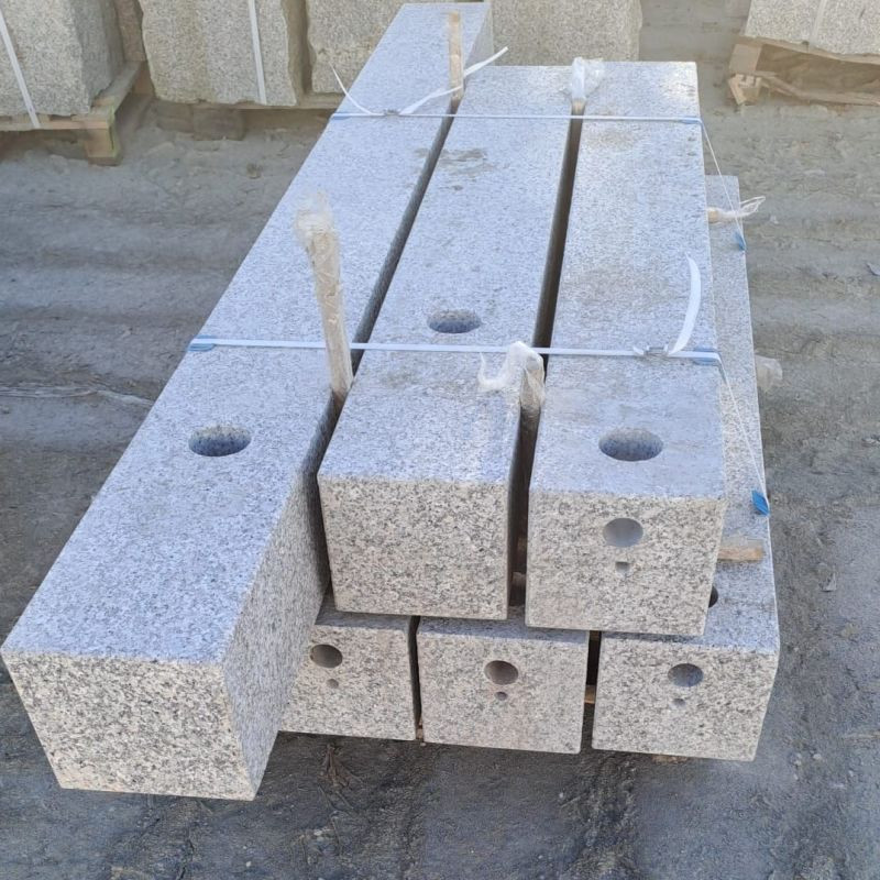 20 x 20 cm Granitpfosten Griys hellgrau 100 cm lang