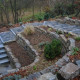 30-40 cm hohe Muschelkalk Mauersteine blaugrau 50 - 100 cm lang