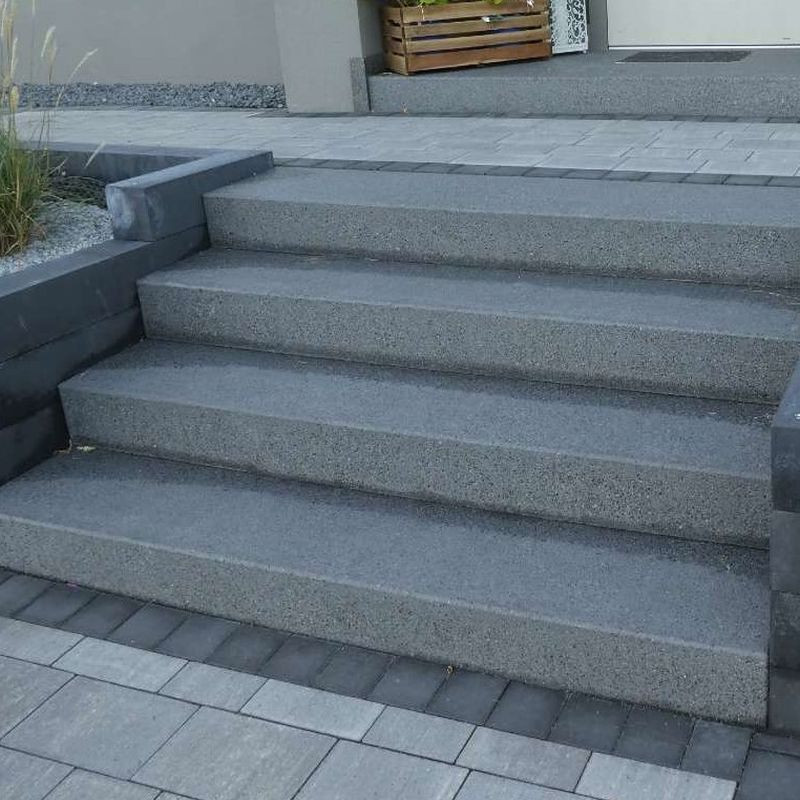 15 x 45 cm Granit Blockstufen Alvaro anthrazit 80 cm lang