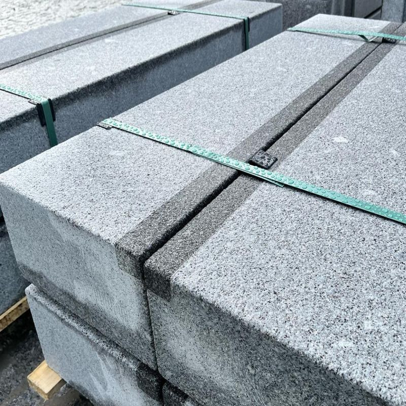 15 x 35 cm Blindenleit Granit-Blockstufen Elena weißgrau 60 cm lang