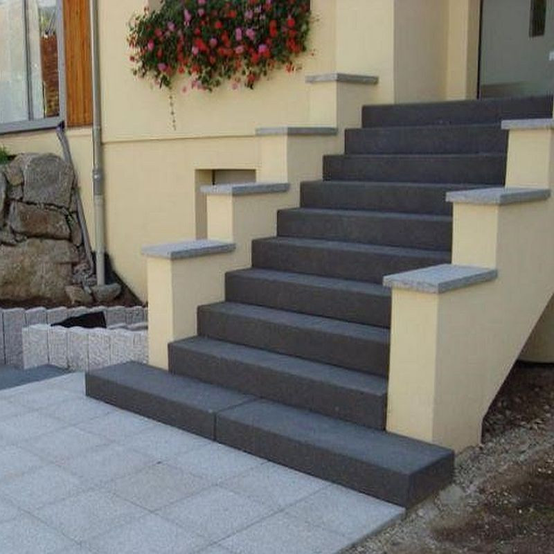 18 x 40 cm Granit Blockstufen Pedro Black schwarz