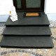 4 x 30 cm Granit Trittstufen Pedro Black schwarz 200 cm lang